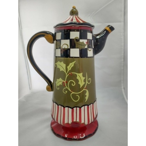 RARE Amber Rose Xmas/Christmas Coffee Pot by Nanette Vacher - Picture 3 of 8